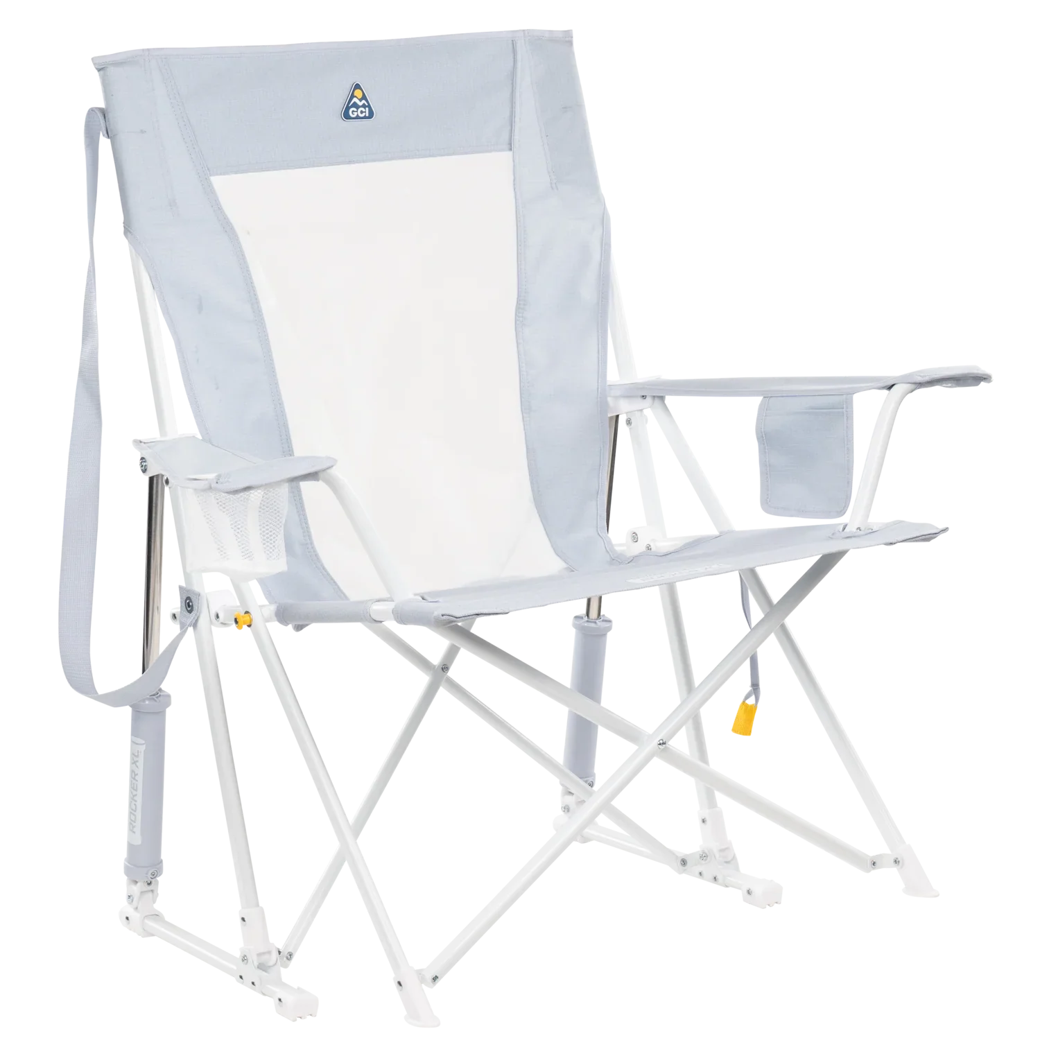 Ergonomic Portable Comfort Pro Rocker XL - Folding Rocking Chair - Perfect for Tailgating - Heathered Light Blue