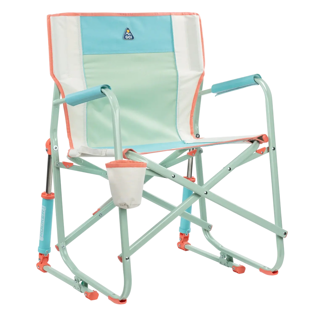 Ergonomic Portable Freestyle Rocker - Folding Rocking Chair - Perfect for Tailgating - Ivory