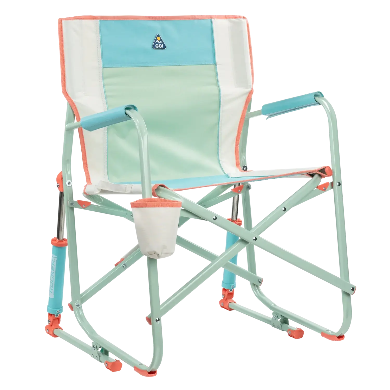 Ergonomic Portable Freestyle Rocker - Folding Rocking Chair - Perfect for Tailgating - Ivory