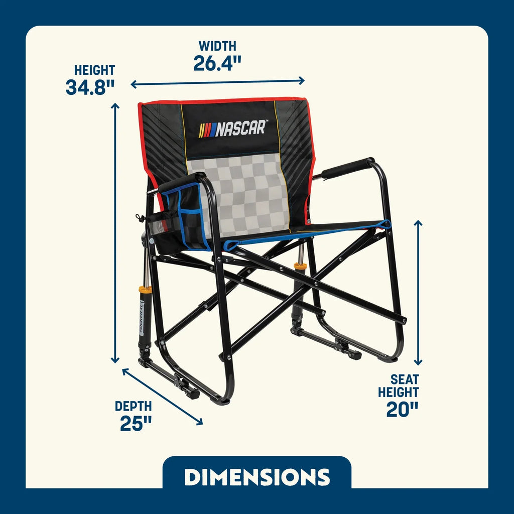 Heavy Duty Freestyle Rocker XL - NASCAR - Outdoor Rocking Chairs with Dynamic Comfort Edge Detail