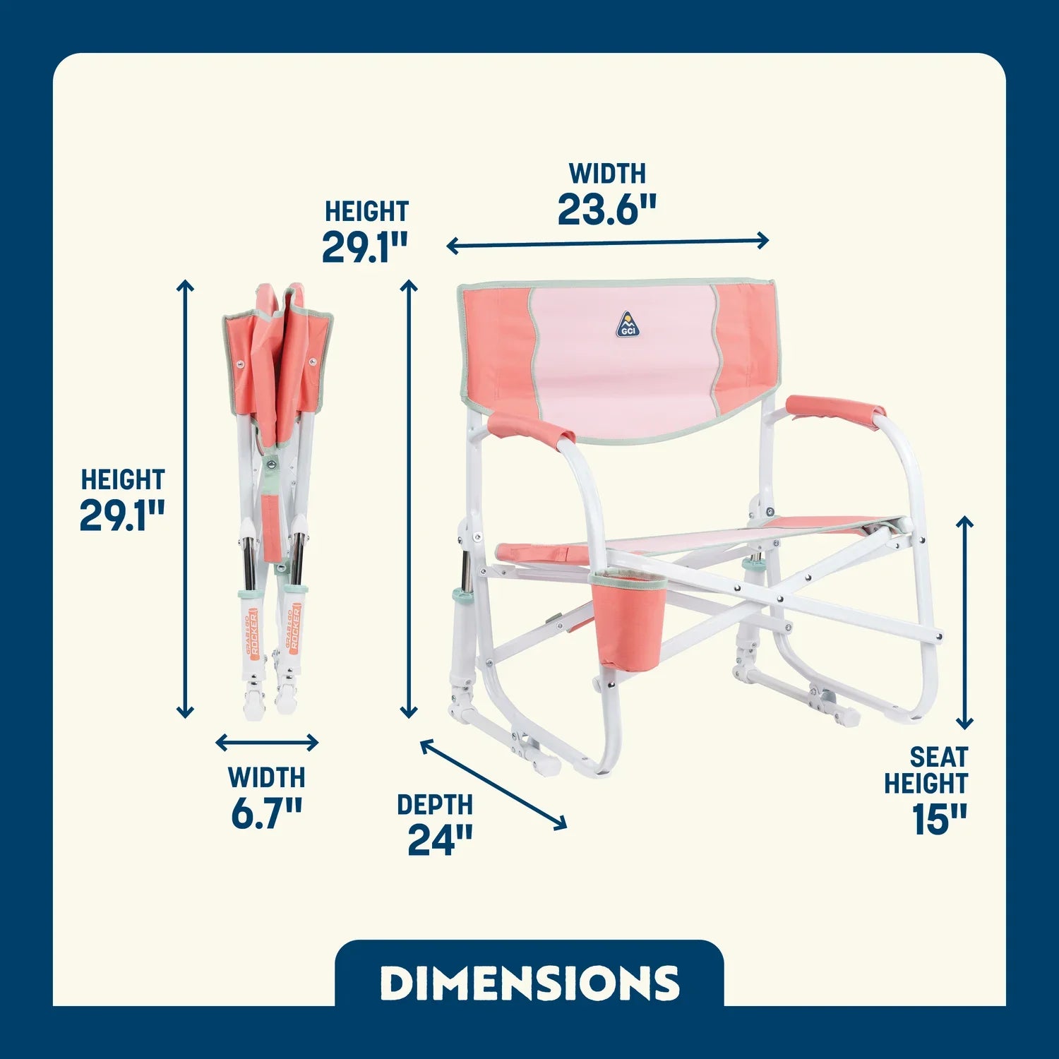 Premium All-Weather Grab & Go Rocker - Rocker Chair for Camping & Lawns Detail