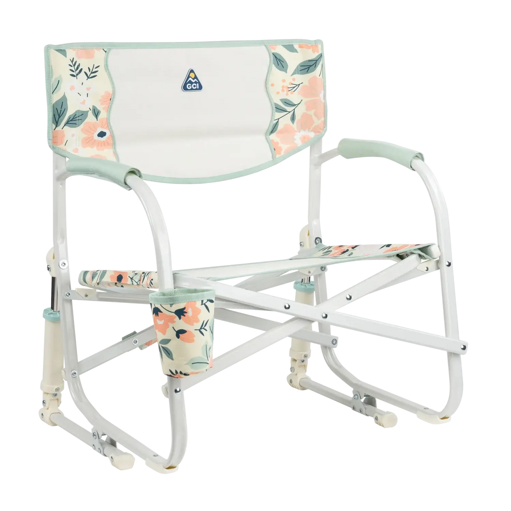 Premium All-Weather Grab & Go Rocker - Rocker Chair for Camping & Lawns - Floral Bouquet