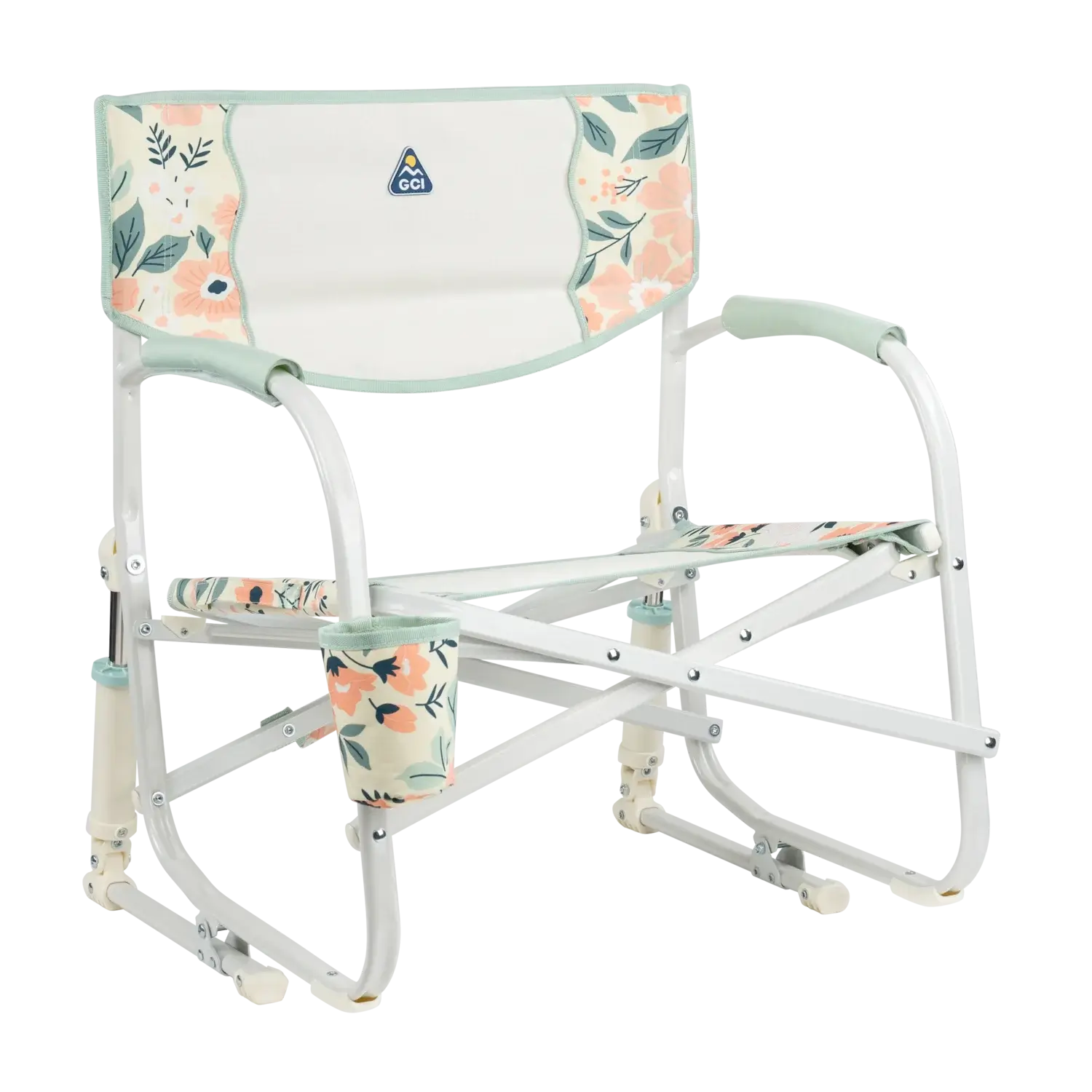 Premium All-Weather Grab & Go Rocker - Rocker Chair for Camping & Lawns - Floral Bouquet