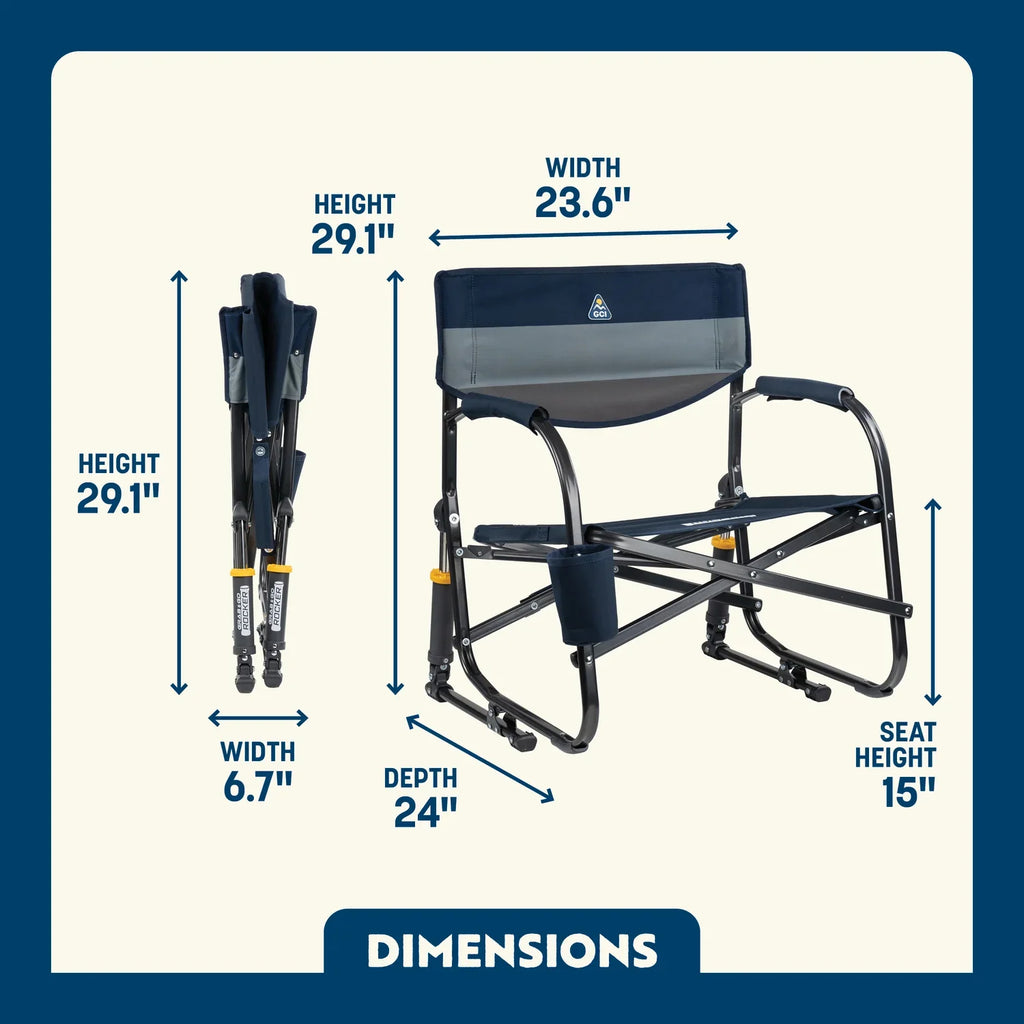 Premium All-Weather Grab & Go Rocker - Rocker Chair for Camping & Lawns Detail