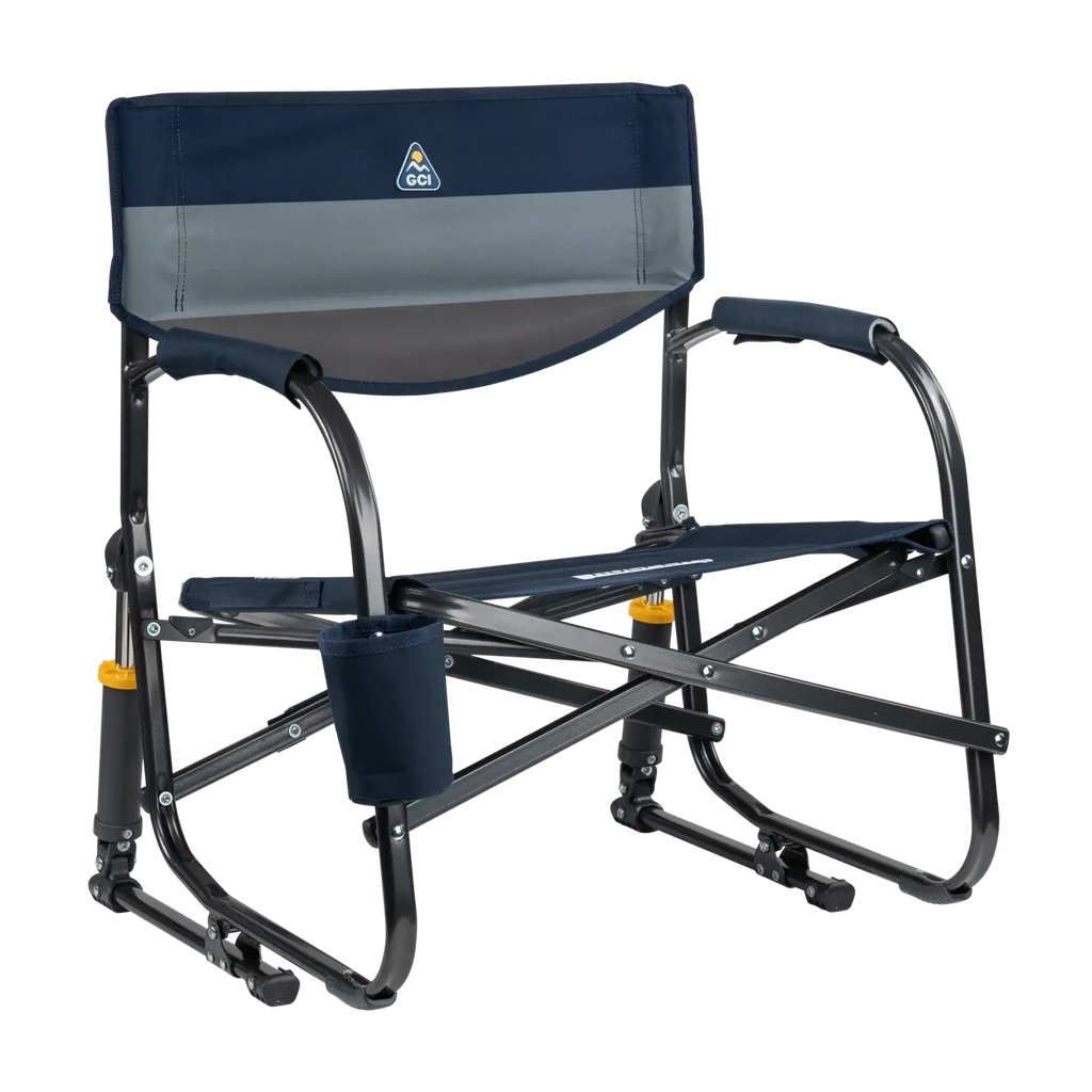 Premium All-Weather Grab & Go Rocker - Rocker Chair for Camping & Lawns - Indigo Color Block