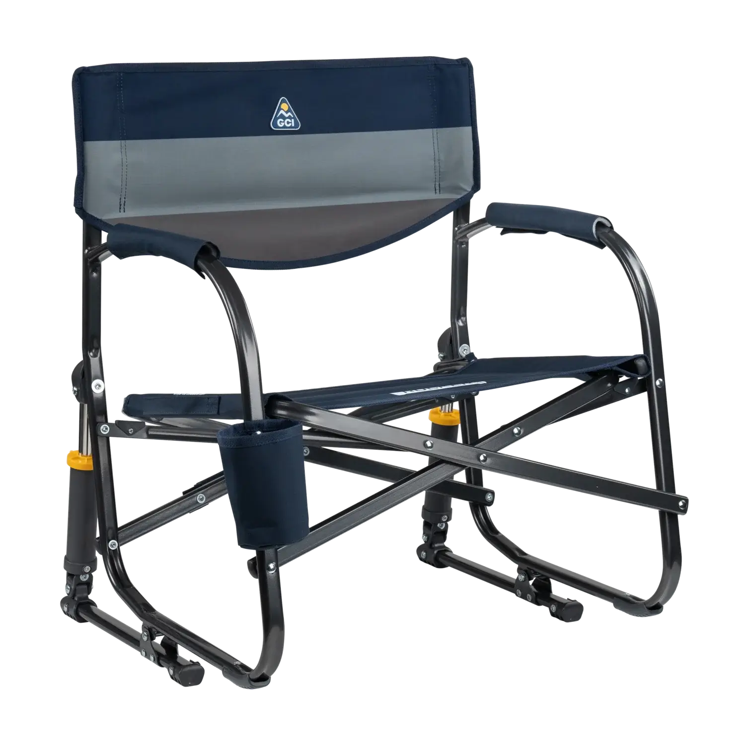 Premium All-Weather Grab & Go Rocker - Rocker Chair for Camping & Lawns - Indigo Color Block