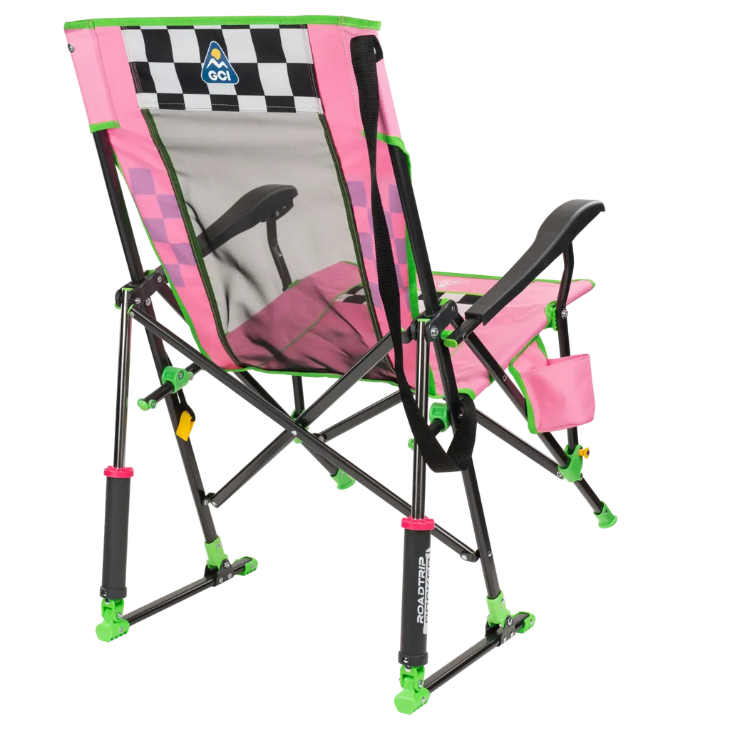 Heavy Duty NASCAR RoadTrip Rocker - Pink - Camp Rocker Chair for Fishing & Beach Trips Detail