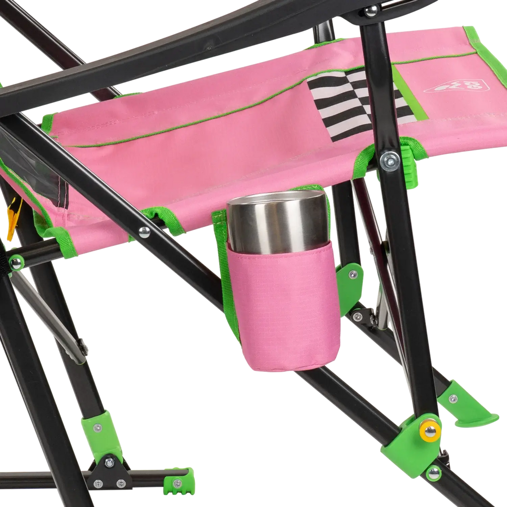 Heavy Duty NASCAR RoadTrip Rocker - Pink - Camp Rocker Chair for Fishing & Beach Trips Detail