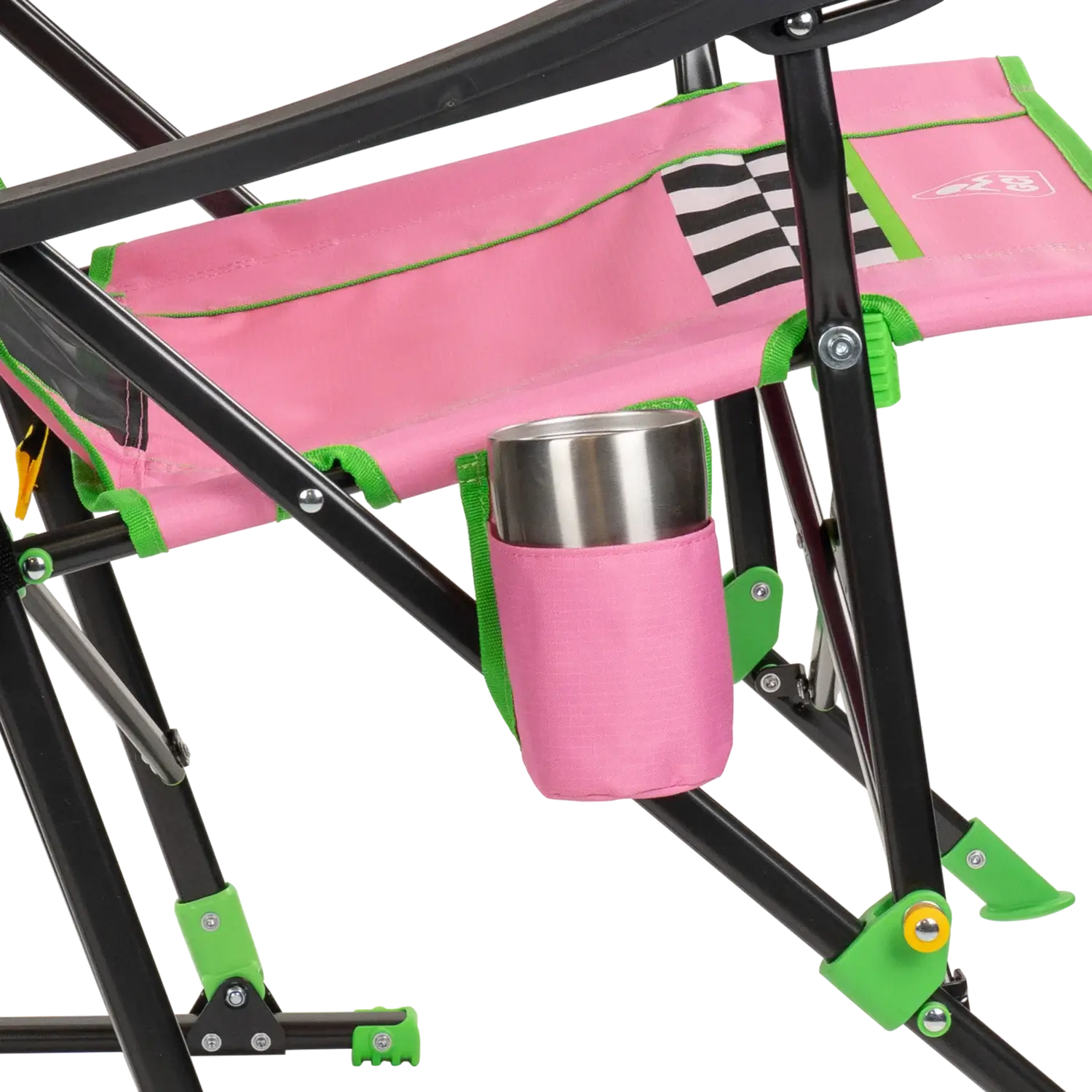Heavy Duty NASCAR RoadTrip Rocker - Pink - Camp Rocker Chair for Fishing & Beach Trips Detail