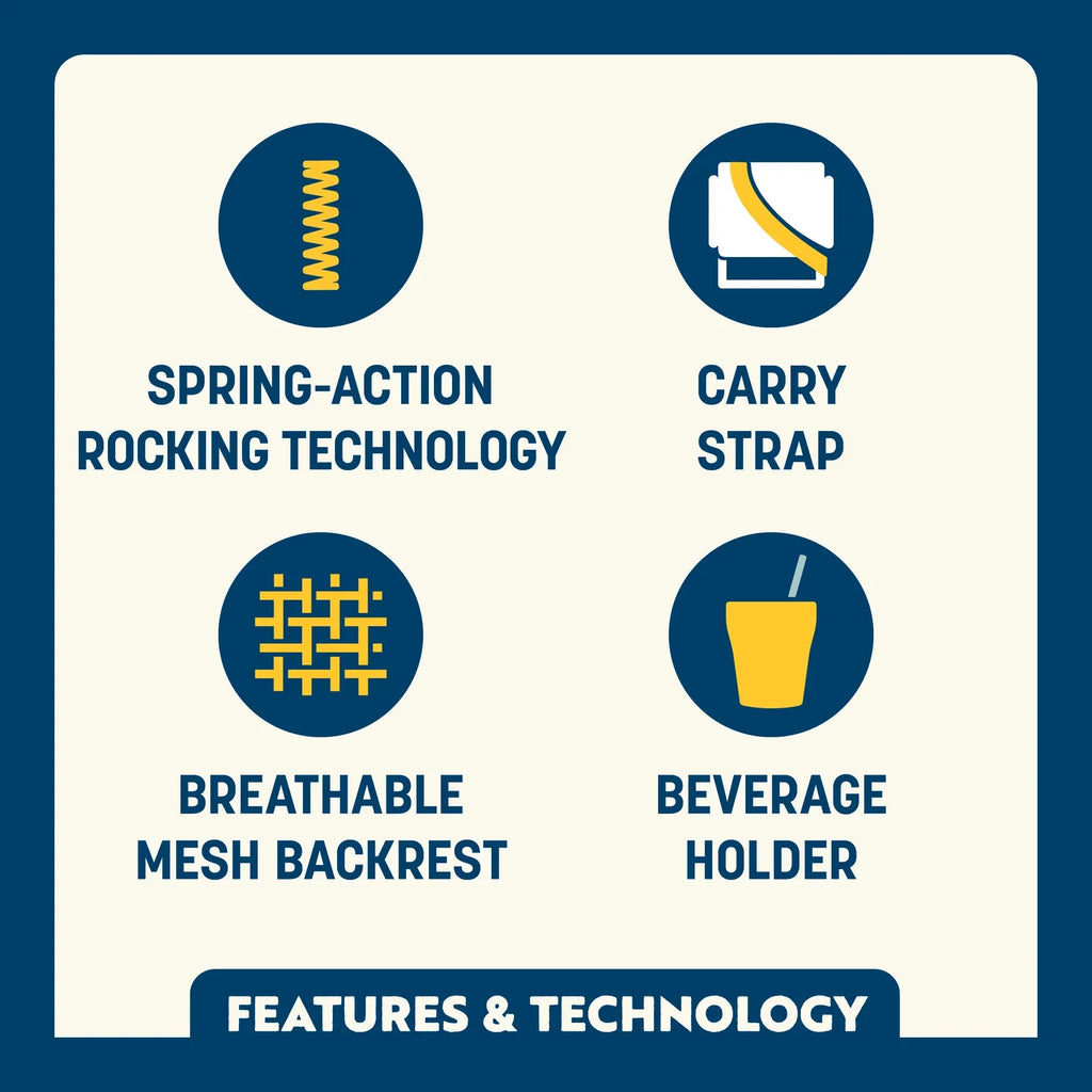 Heavy Duty NASCAR RoadTrip Rocker - Pink - Camp Rocker Chair for Fishing & Beach Trips Detail