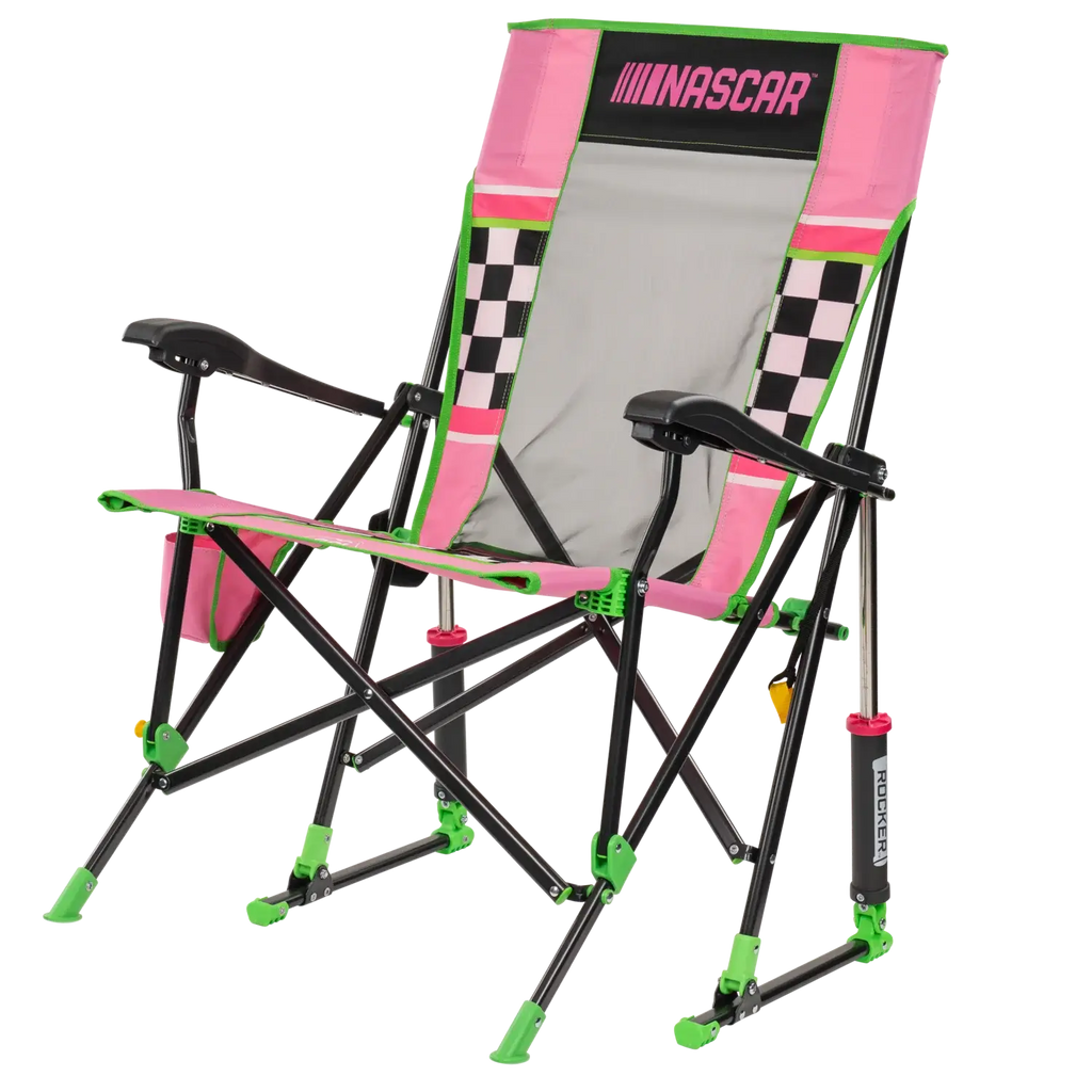Heavy Duty NASCAR RoadTrip Rocker - Pink - Camp Rocker Chair for Fishing & Beach Trips Detail