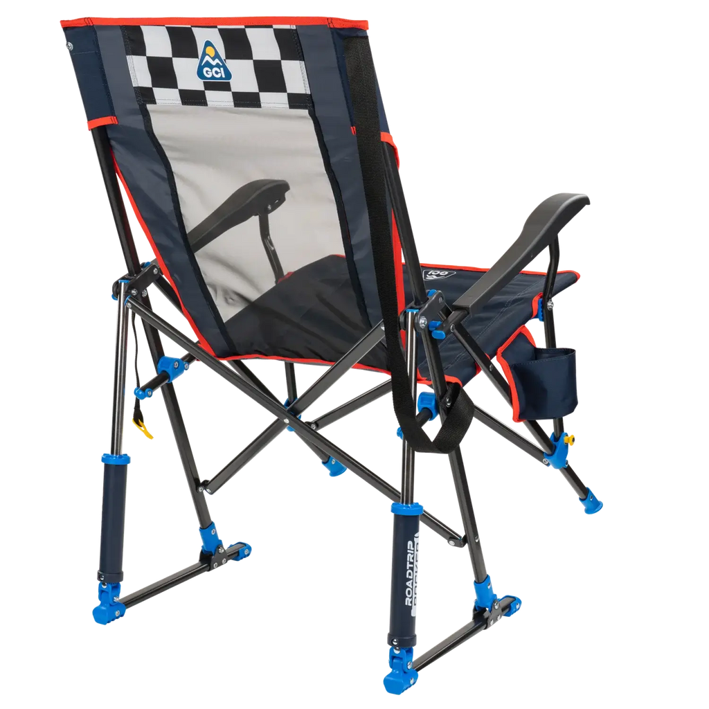 Ergonomic Portable NASCAR RoadTrip Rocker - Blue - Outdoor Rocking Chairs with Dynamic Comfort Edge Detail