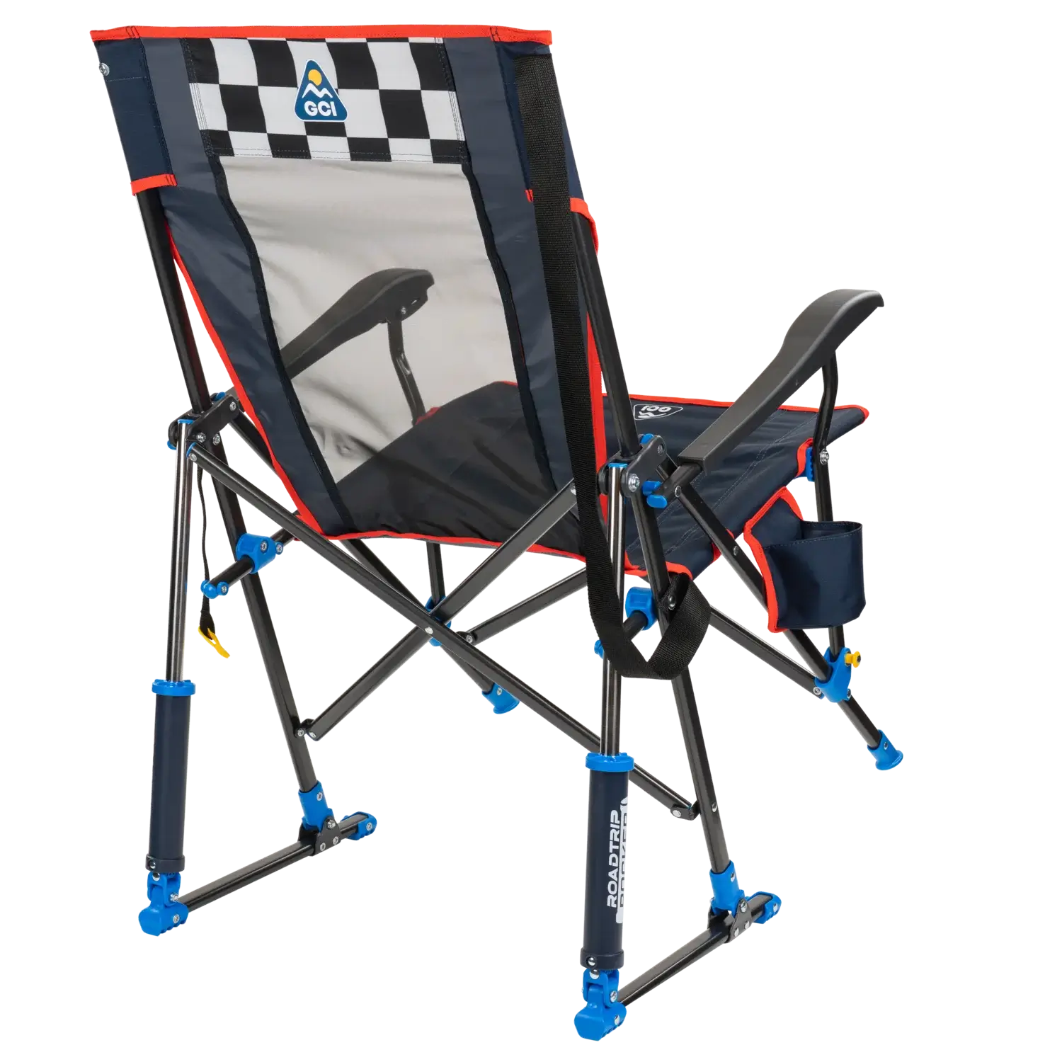 Ergonomic Portable NASCAR RoadTrip Rocker - Blue - Outdoor Rocking Chairs with Dynamic Comfort Edge Detail