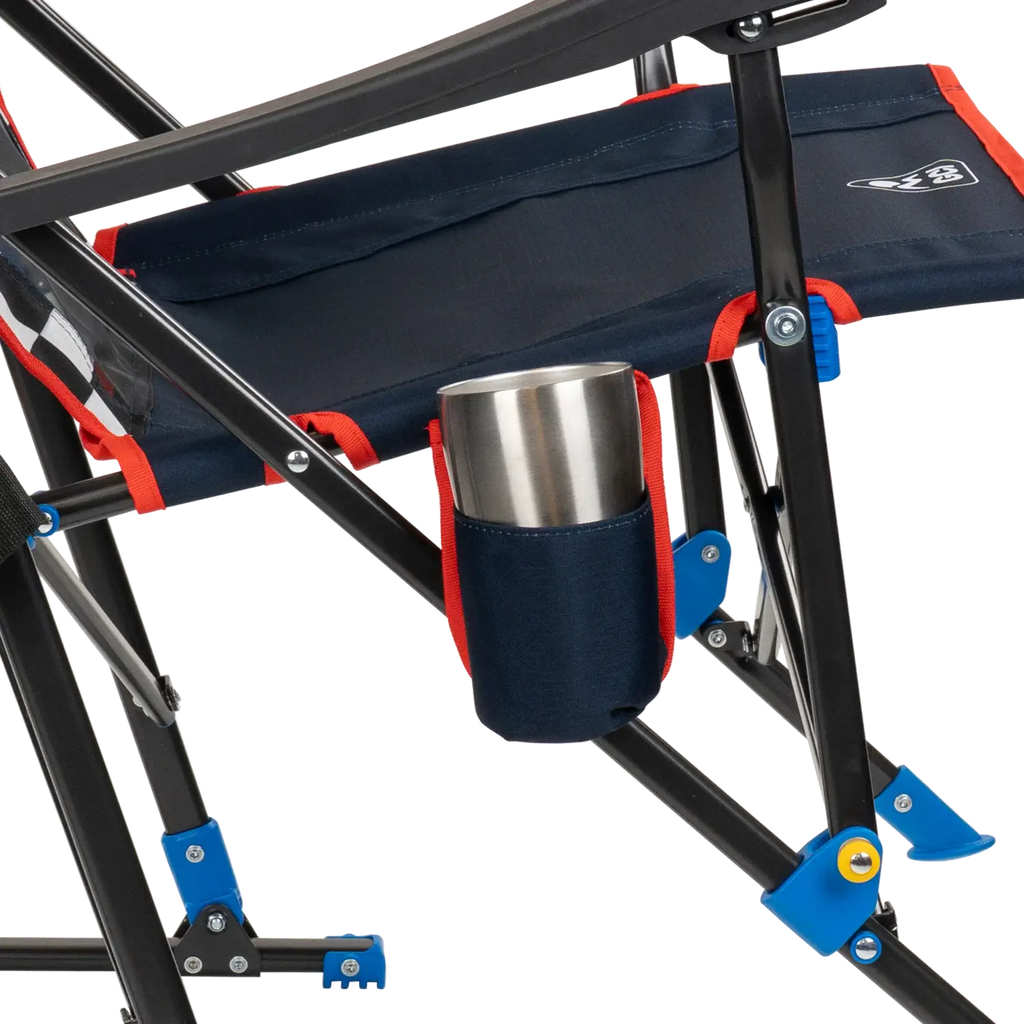 Ergonomic Portable NASCAR RoadTrip Rocker - Blue - Outdoor Rocking Chairs with Dynamic Comfort Edge Detail