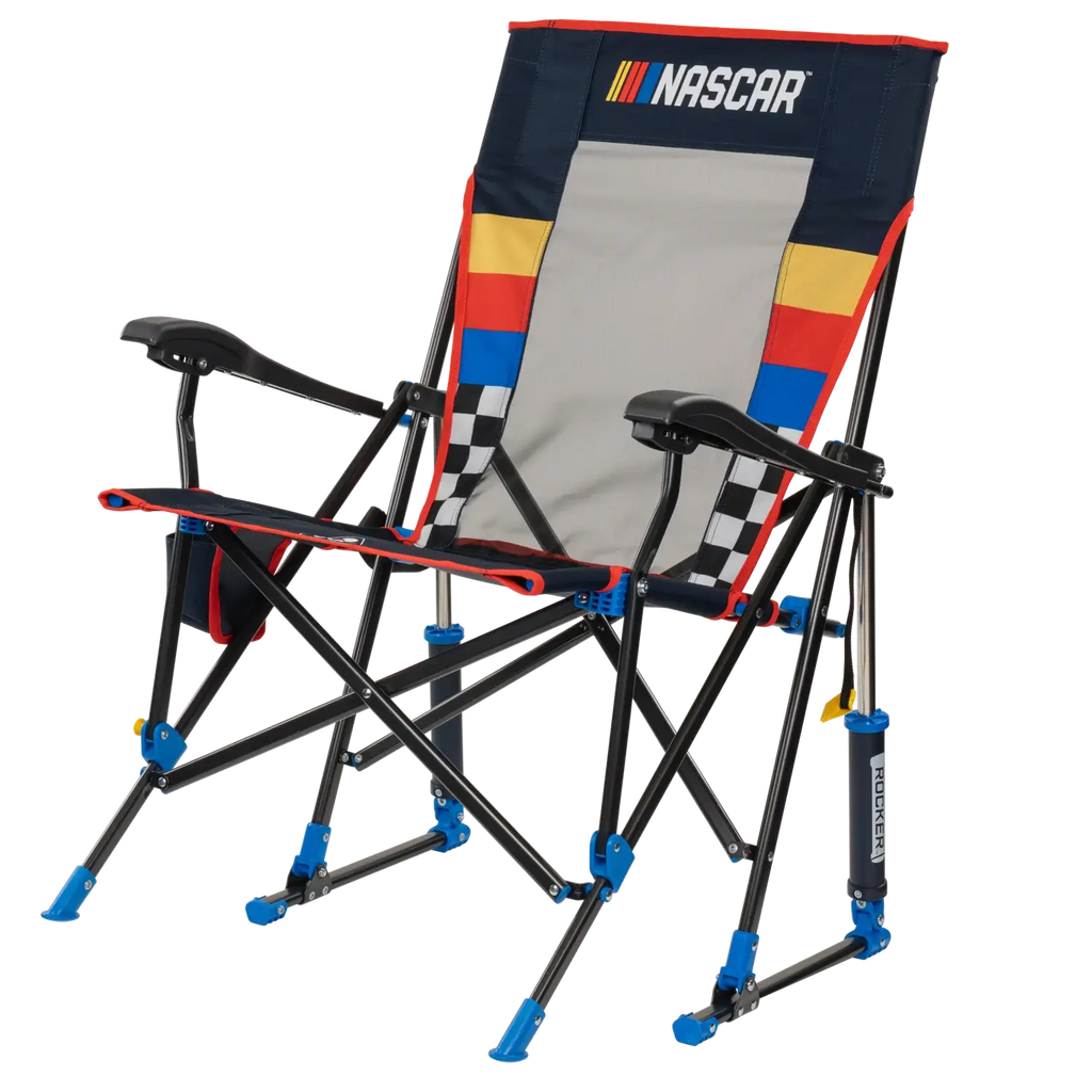Ergonomic Portable NASCAR RoadTrip Rocker - Blue - Outdoor Rocking Chairs with Dynamic Comfort Edge Detail