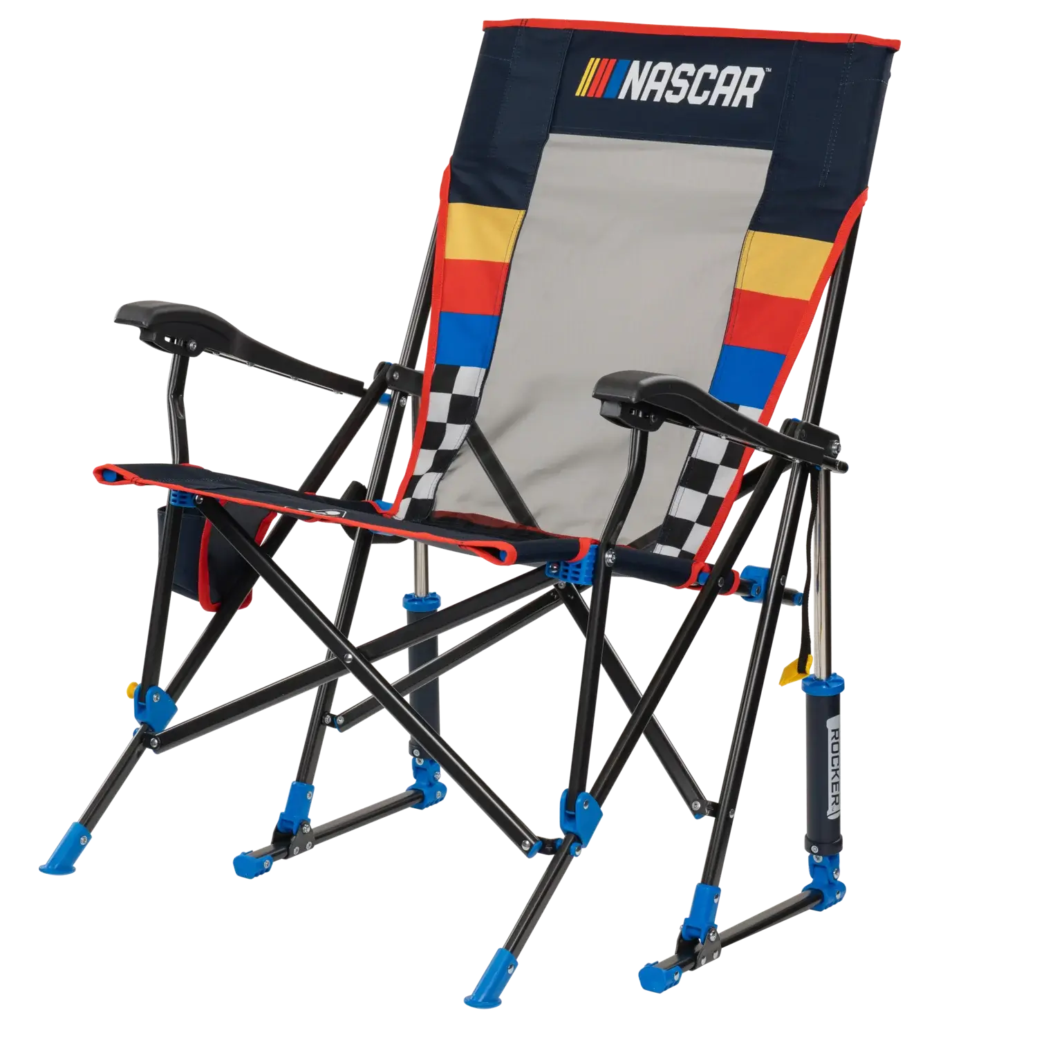 Ergonomic Portable NASCAR RoadTrip Rocker - Blue - Outdoor Rocking Chairs with Dynamic Comfort Edge Detail