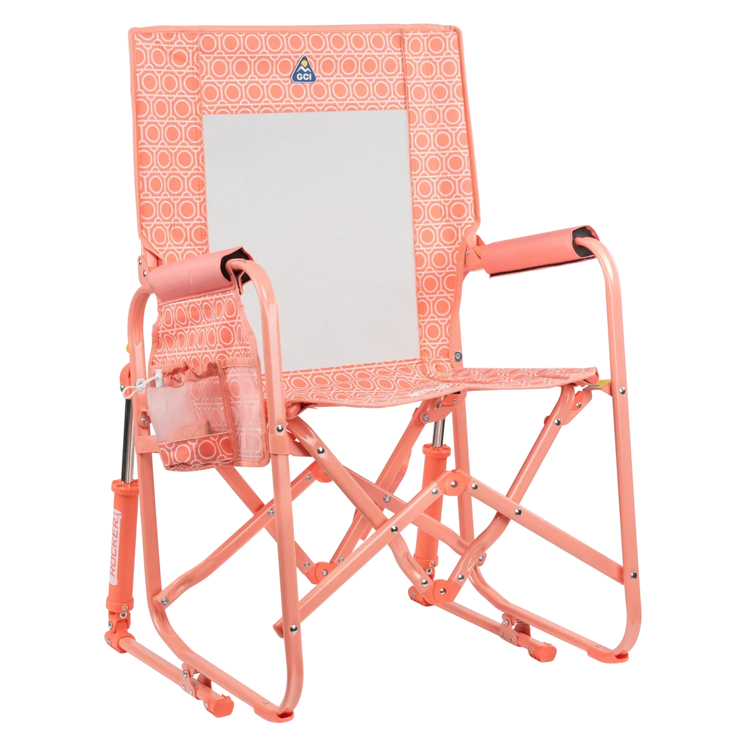 Premium All-Weather Stowaway Rocker - Folding Rocking Chair - Perfect for Tailgating - Coral Mosaic