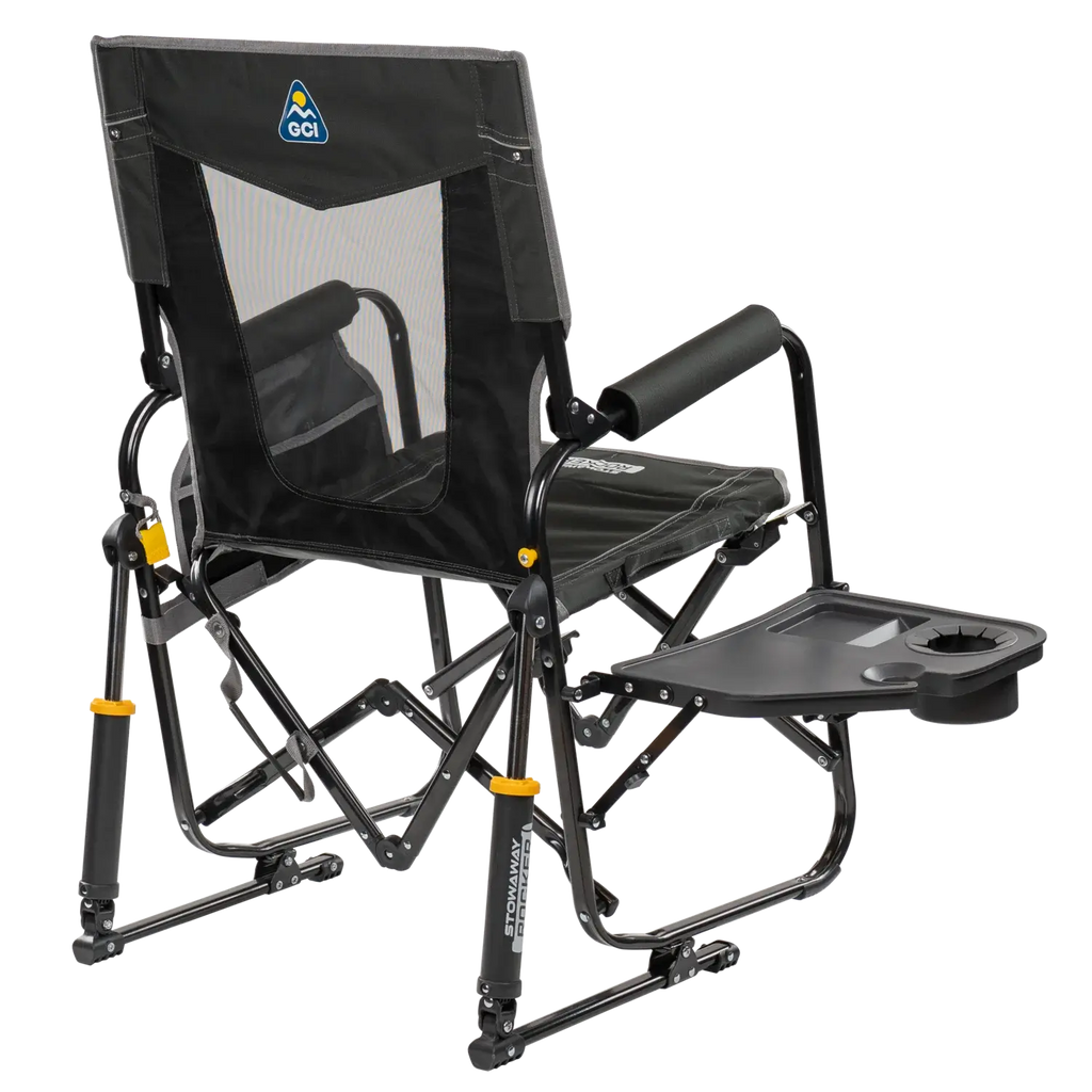 Ultra-Comfortable Stowaway Rocker with Side Table - Camp Rocker Chair for Fishing & Beach Trips Detail