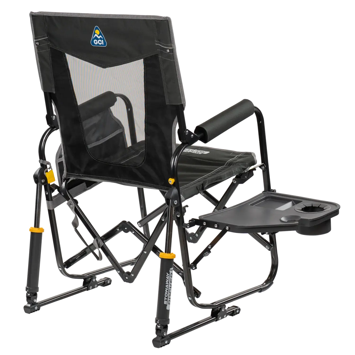 Ultra-Comfortable Stowaway Rocker with Side Table - Camp Rocker Chair for Fishing & Beach Trips Detail
