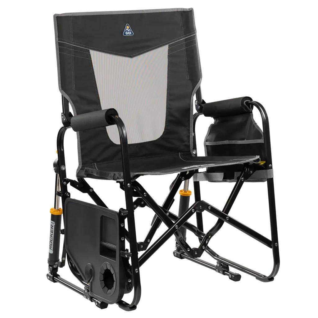 Ultra-Comfortable Stowaway Rocker with Side Table - Camp Rocker Chair for Fishing & Beach Trips Detail