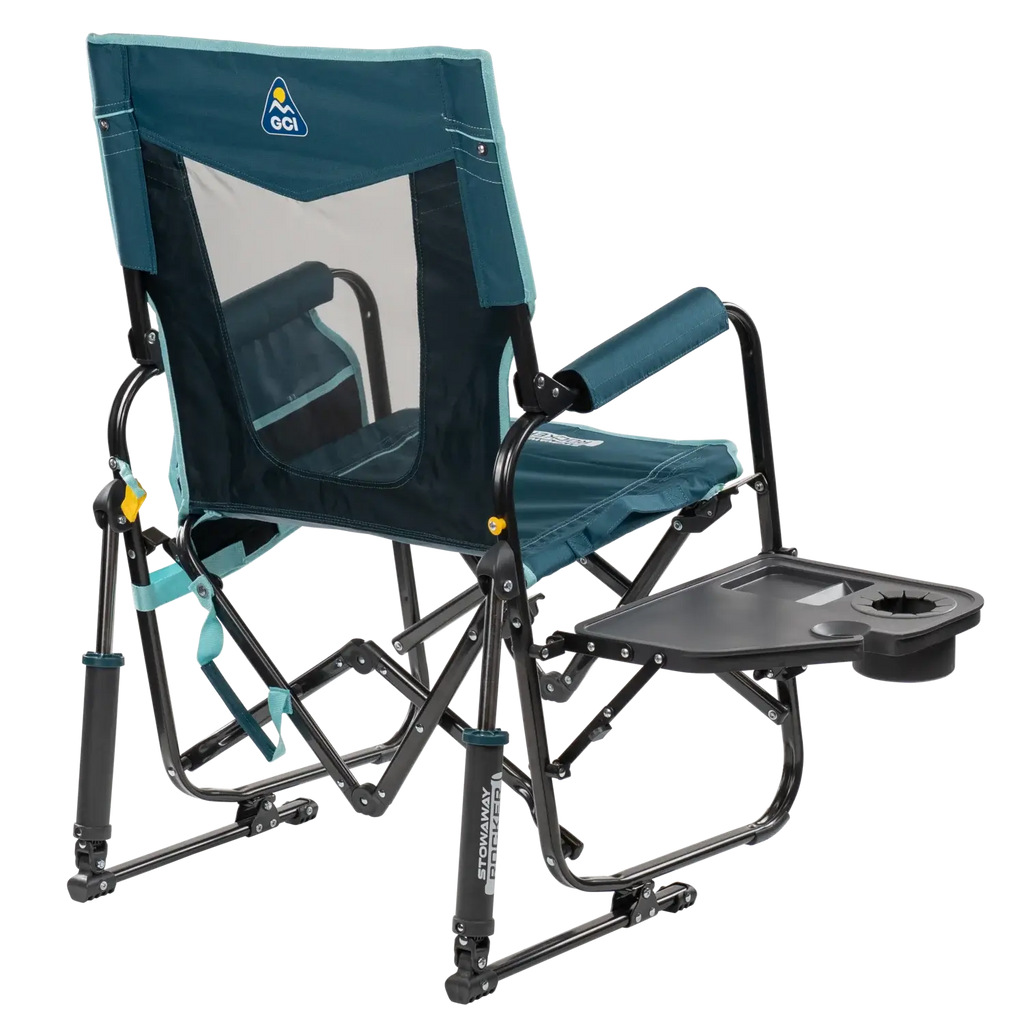 Ultra-Comfortable Stowaway Rocker with Side Table - Camp Rocker Chair for Fishing & Beach Trips Detail
