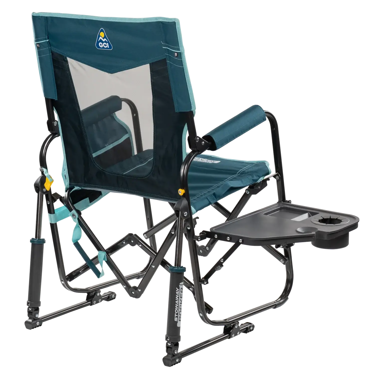 Ultra-Comfortable Stowaway Rocker with Side Table - Camp Rocker Chair for Fishing & Beach Trips Detail