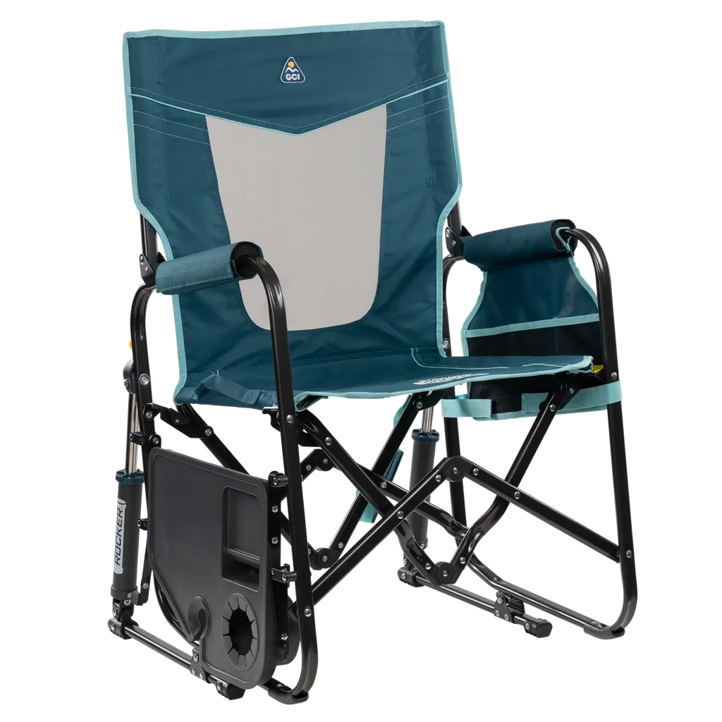 Ultra-Comfortable Stowaway Rocker with Side Table - Camp Rocker Chair for Fishing & Beach Trips Detail