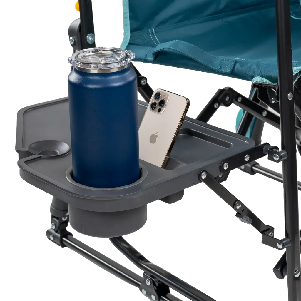 Ultra-Comfortable Stowaway Rocker with Side Table - Camp Rocker Chair for Fishing & Beach Trips Detail
