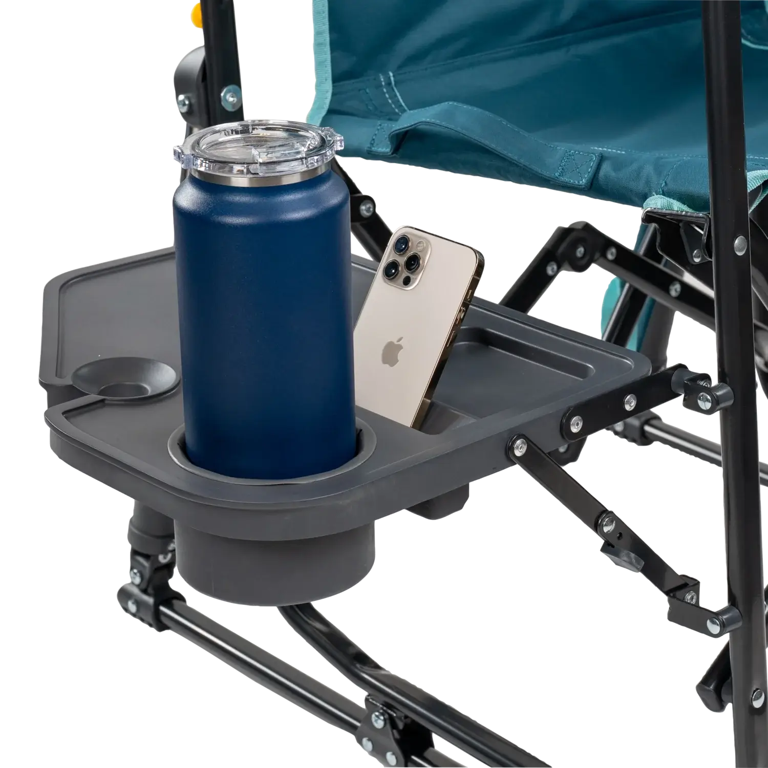 Ultra-Comfortable Stowaway Rocker with Side Table - Camp Rocker Chair for Fishing & Beach Trips Detail