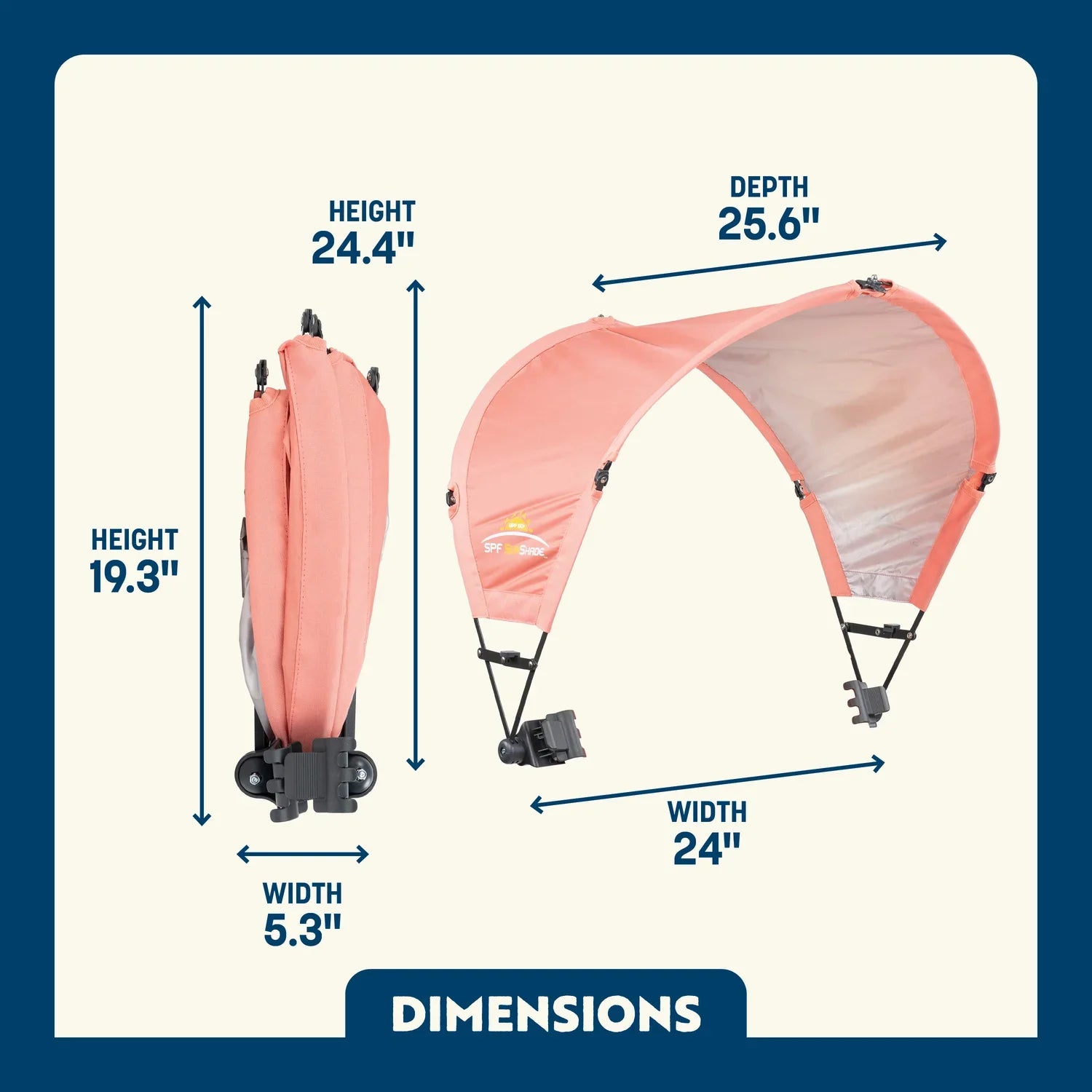 Heavy Duty SunShade Accessory - Coral - SunShade Canopy for Beach & Camping Detail