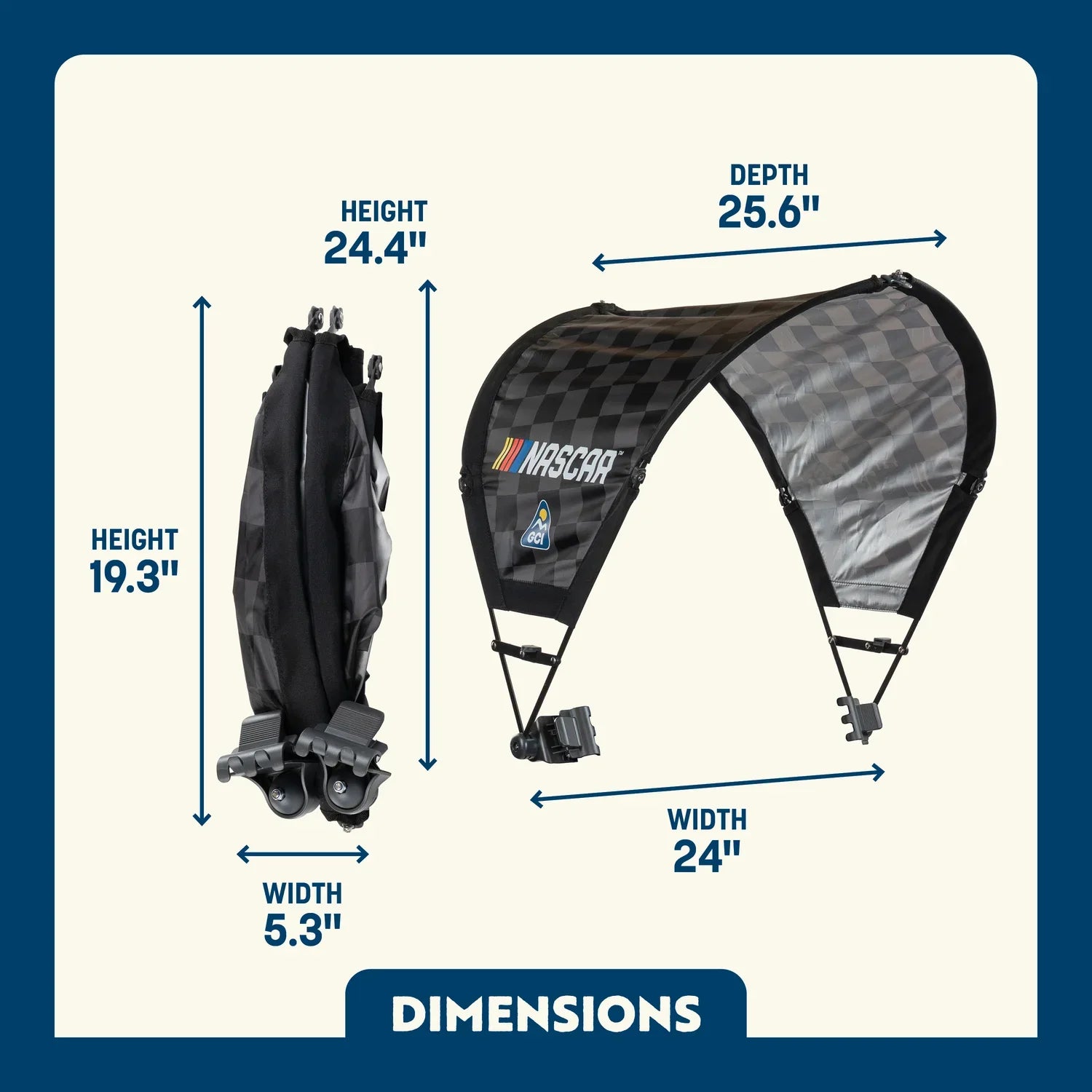Portable Canopy SunShade Accessory - NASCAR - Portable Beach Canopy with Adjustable Shade Angle Detail