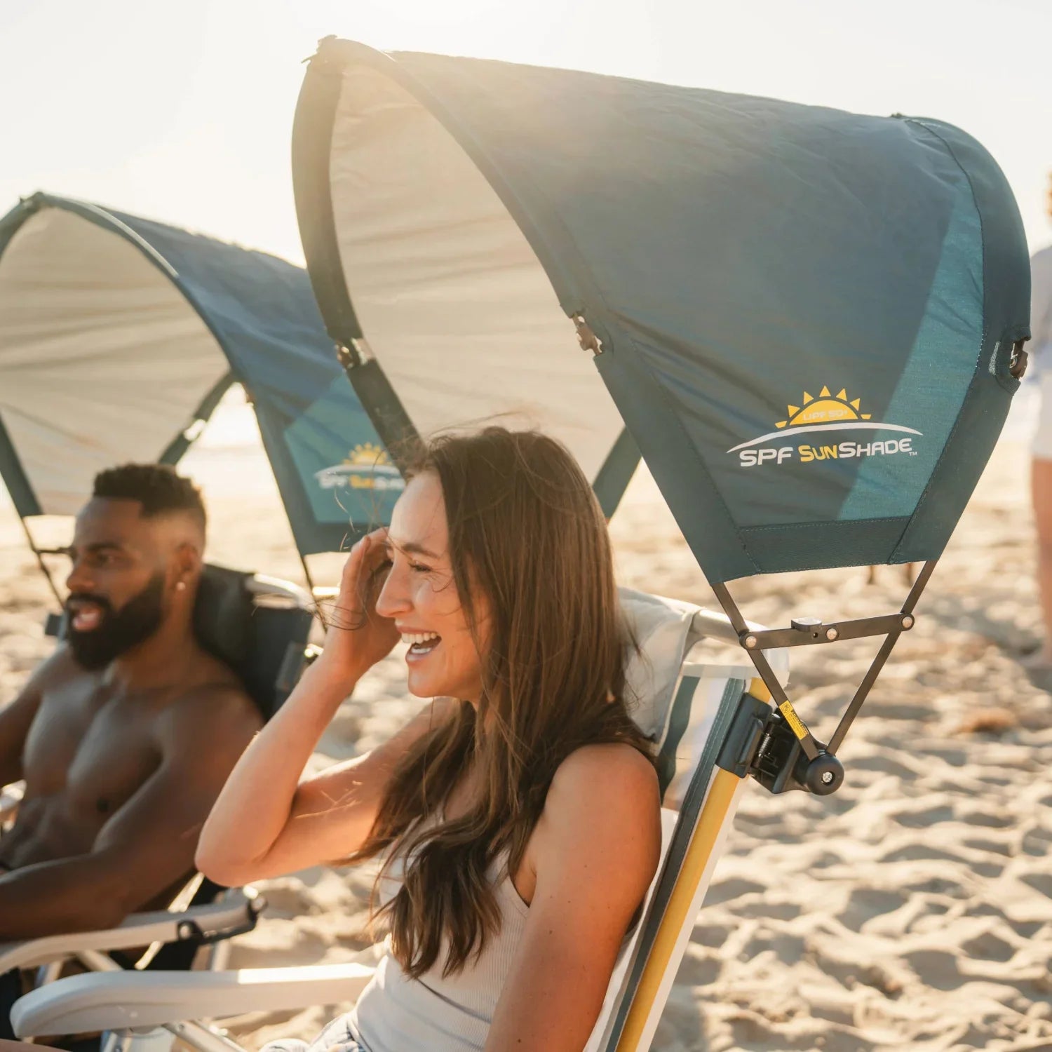 Premium All-Weather SunShade Accessory - Teal - Portable Beach Canopy with Adjustable Shade Angle Detail