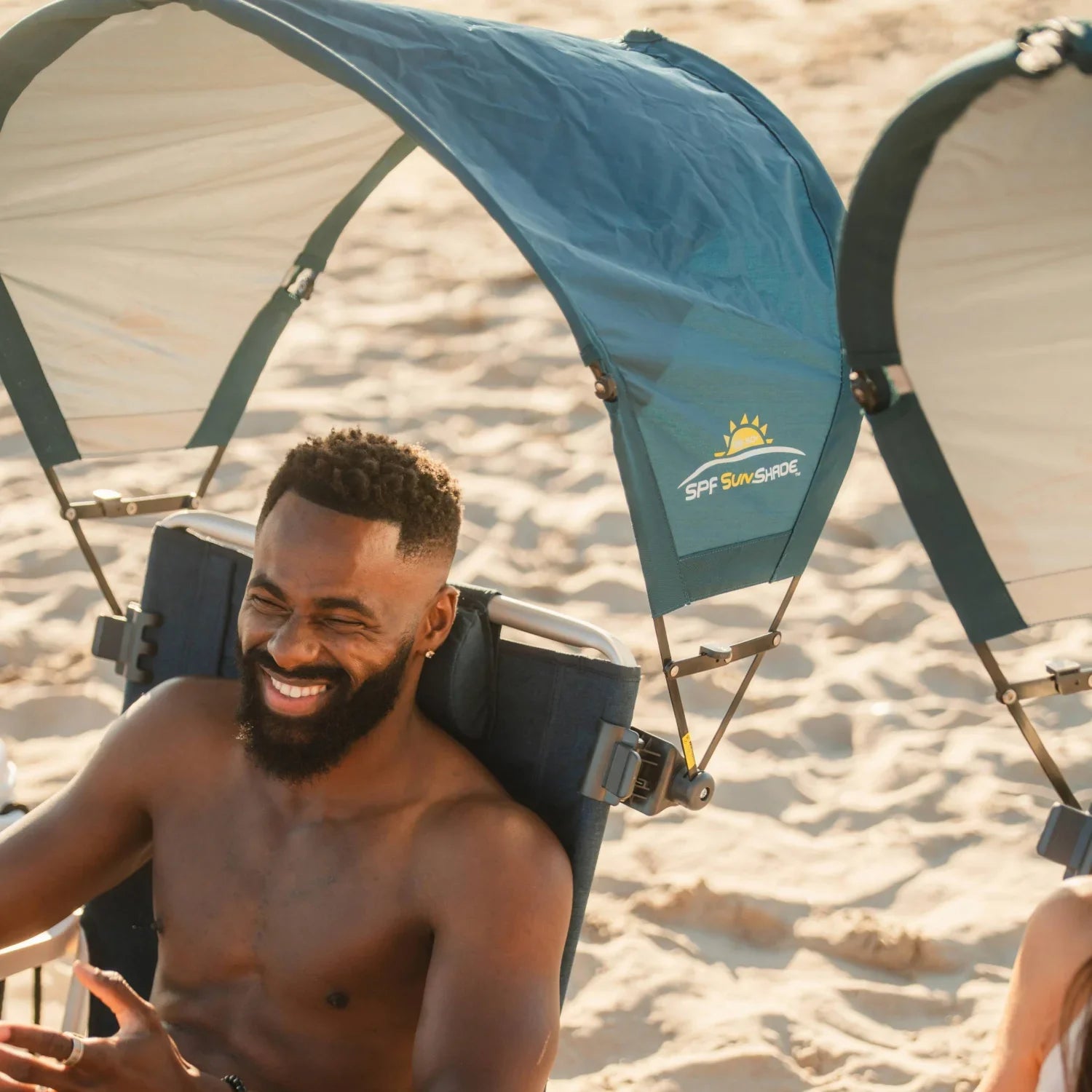 Premium All-Weather SunShade Accessory - Teal - Portable Beach Canopy with Adjustable Shade Angle Detail
