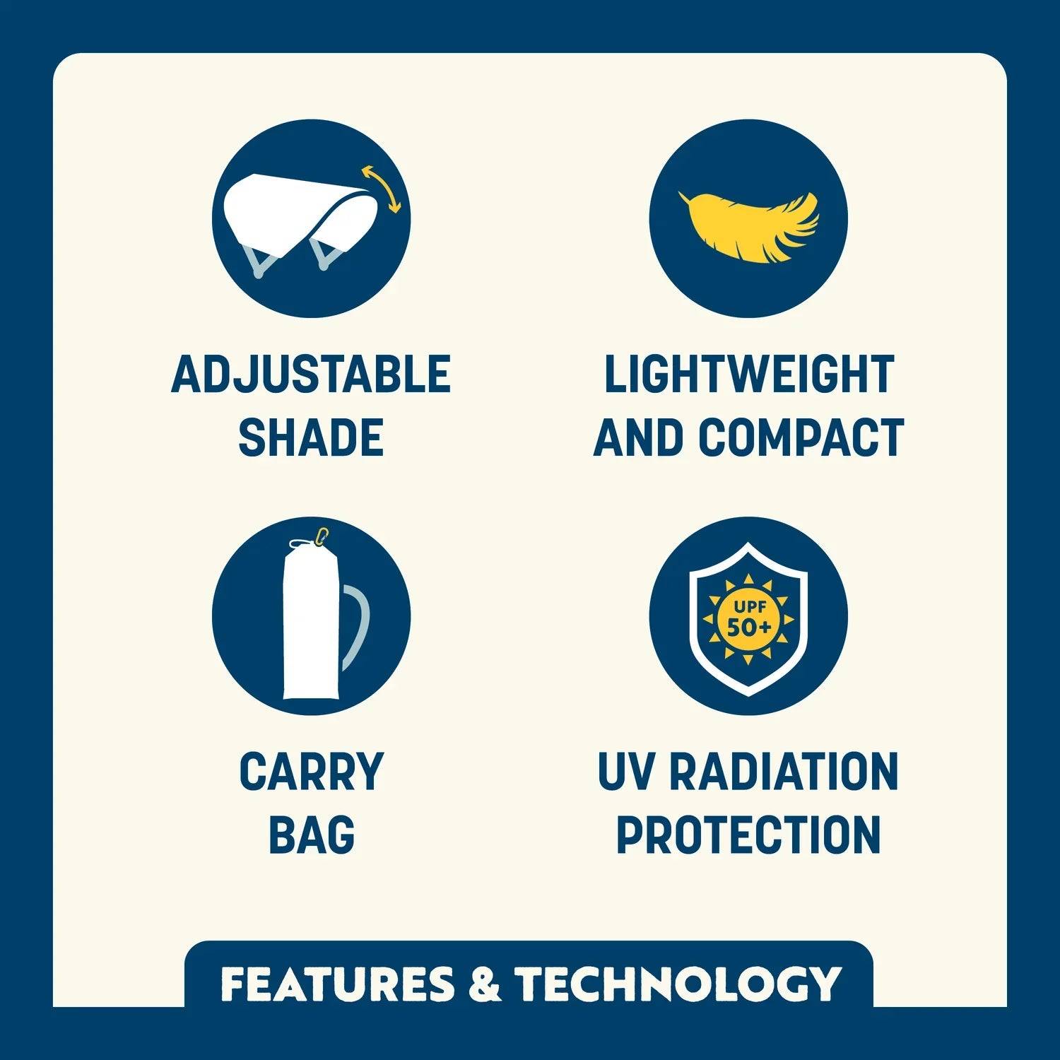 Heavy Duty SunShade Accessory - USA Anniversary Deluxe - Pop-Up Outdoor Sun Shelter - UV400 Protection Detail