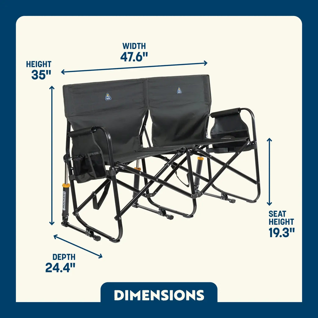 Ultra-Comfortable Tandem Rocker - Camp Rocker Chair for Fishing & Beach Trips Detail