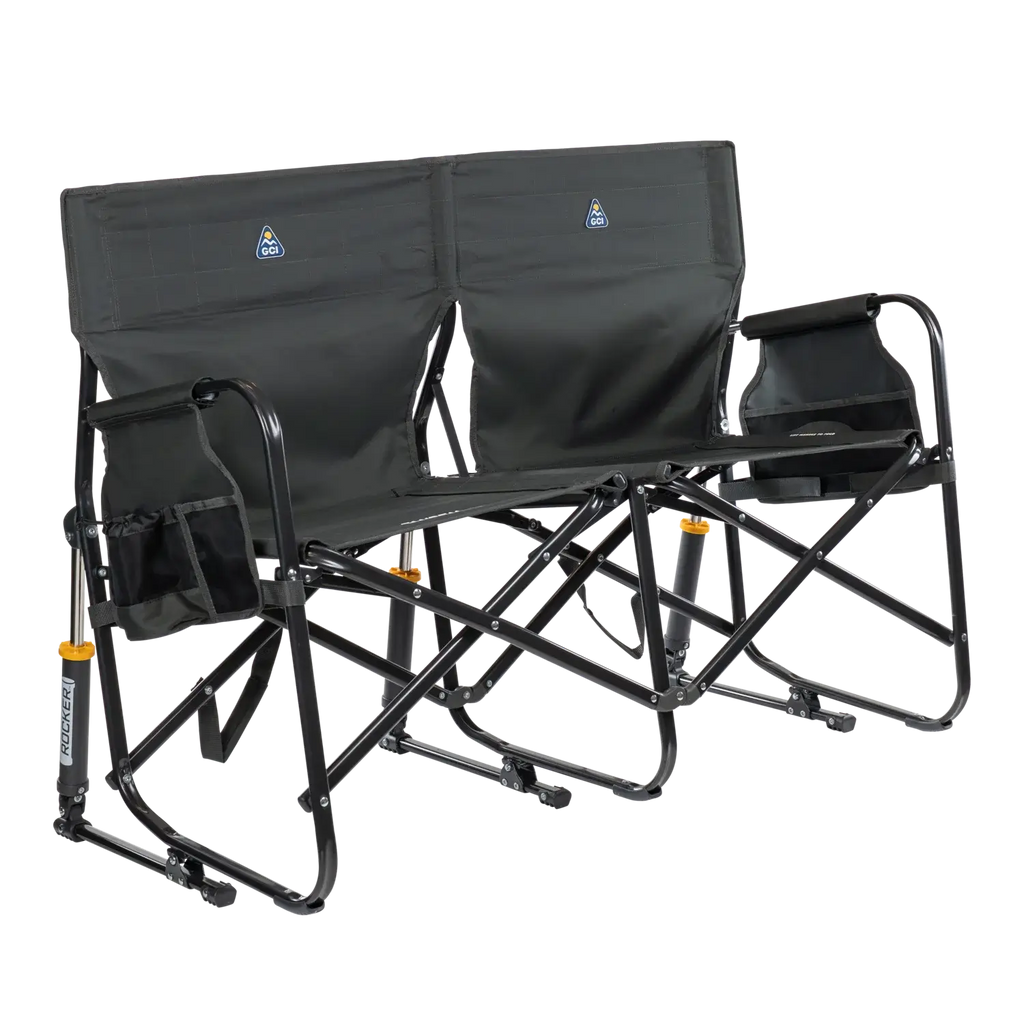 Ultra-Comfortable Tandem Rocker - Camp Rocker Chair for Fishing & Beach Trips - Dark Charcoal